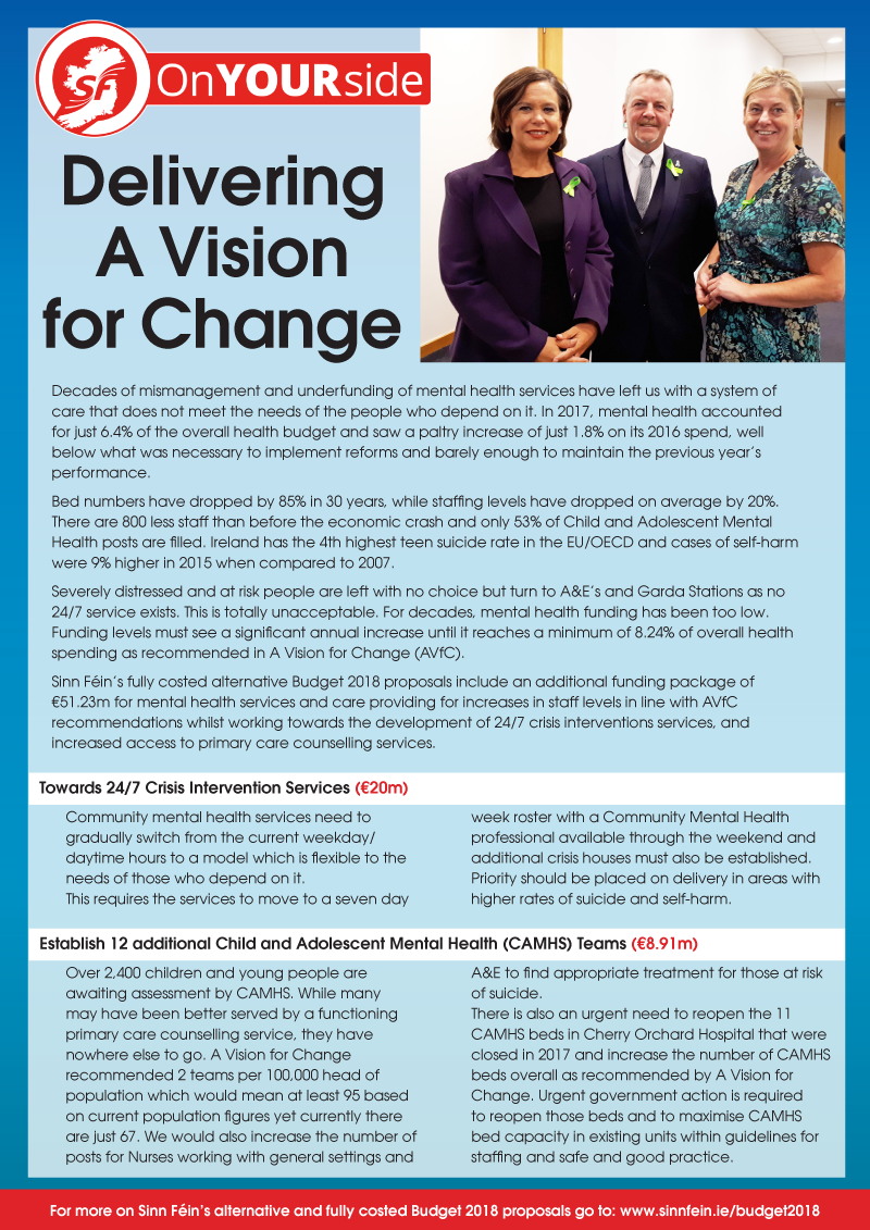 Delivering A Vision for Change - Mental Health document